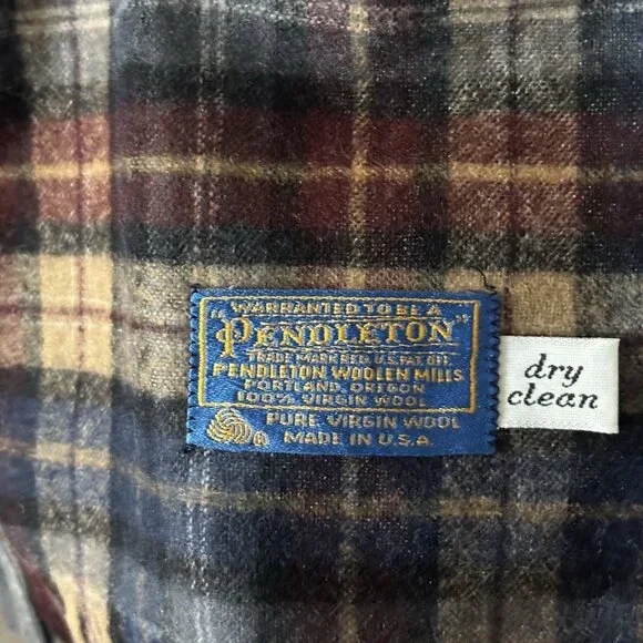 Vintage Pendleton 100% Pure Virgin Wool Scarf Plaid Old Money Academia Classic
